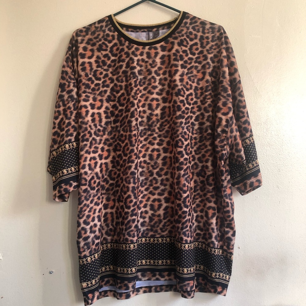 ASOS oversized leopard print t-shirt